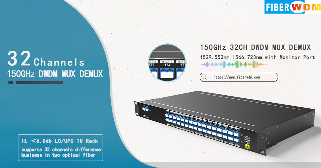 32CH DWDM MUX DEMUX LC/UPC 1U Rack