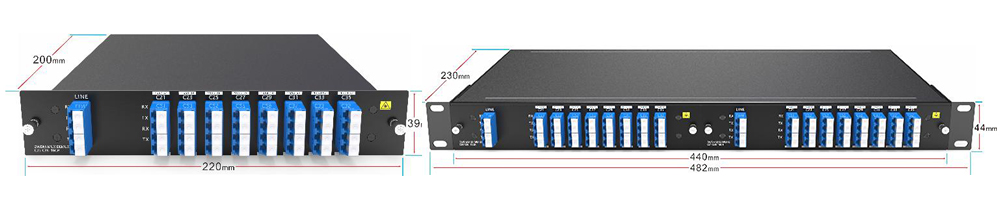 16CH C21-C36 Dual Fiber DWDM MUX DEMUX