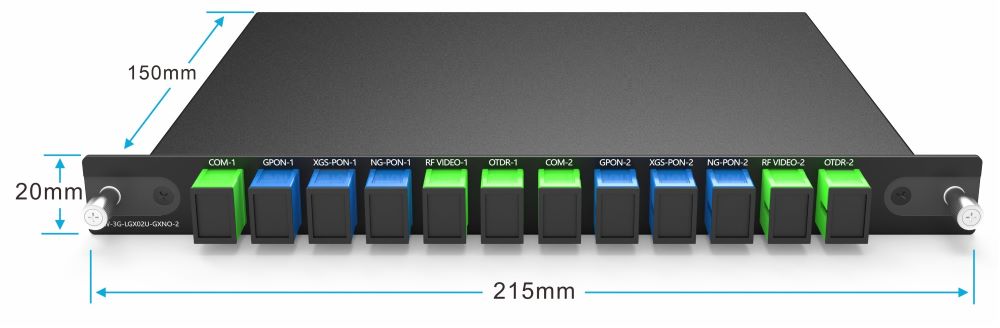2X5CH WDM OTDR Plug in 4-Slot 1U Rack