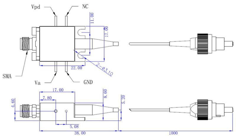 High-speed detector with amplification