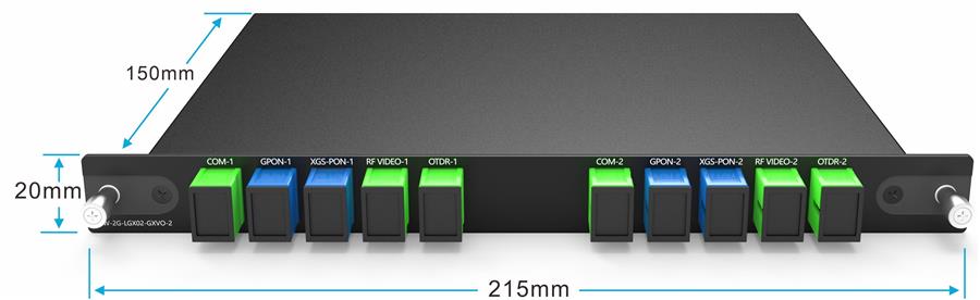 4CH WDM GPON XGS-PON RF Video And OTDR Plug-in LGX Box