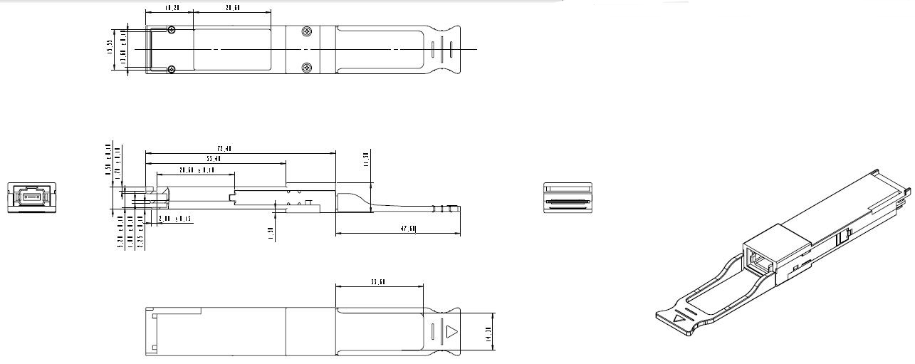 100Gb/s QSFP28 PSM4 2km Optical Transceiver