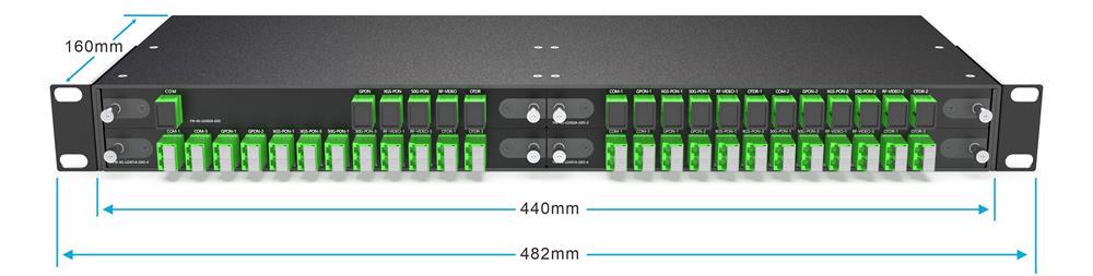 5CH WDM GPON XGS-PON 50G-PON RF Video And OTDR