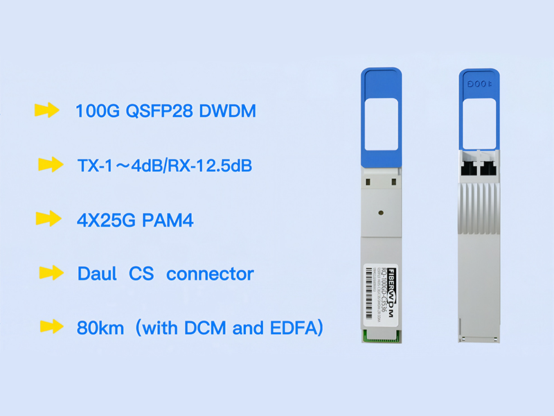 جهاز إرسال واستقبال QSFP28 بتقنية DWDM بسرعة 100 جيجابت